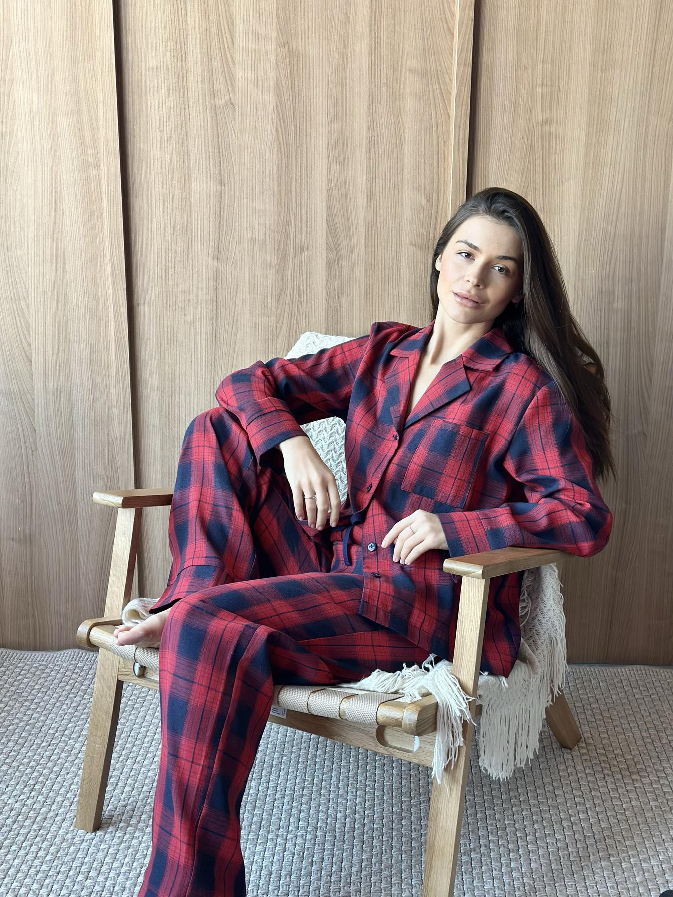 Піжама жіноча COSY у клітинку сорочка/штани M Червоно-синій (F221P01) Піжама жіноча COSY у клітинку сорочка/штани M Червоно-синій (F221P01)