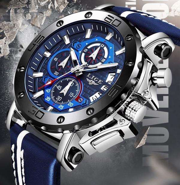 Наручные часы Lige Bali Blue с секундомером (1324796091) - фото 8