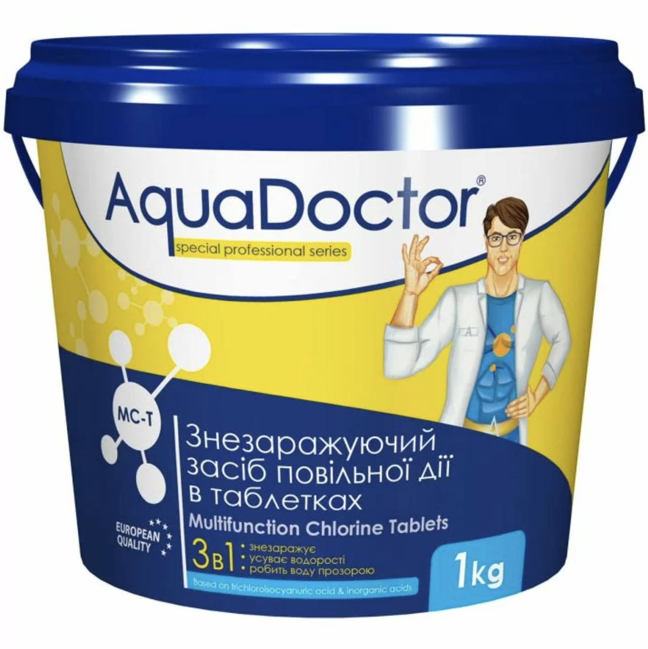 Дезинфектант AquaDoctor МС-Т медленно-растворимый на основе хлора 1 кг (мст1)