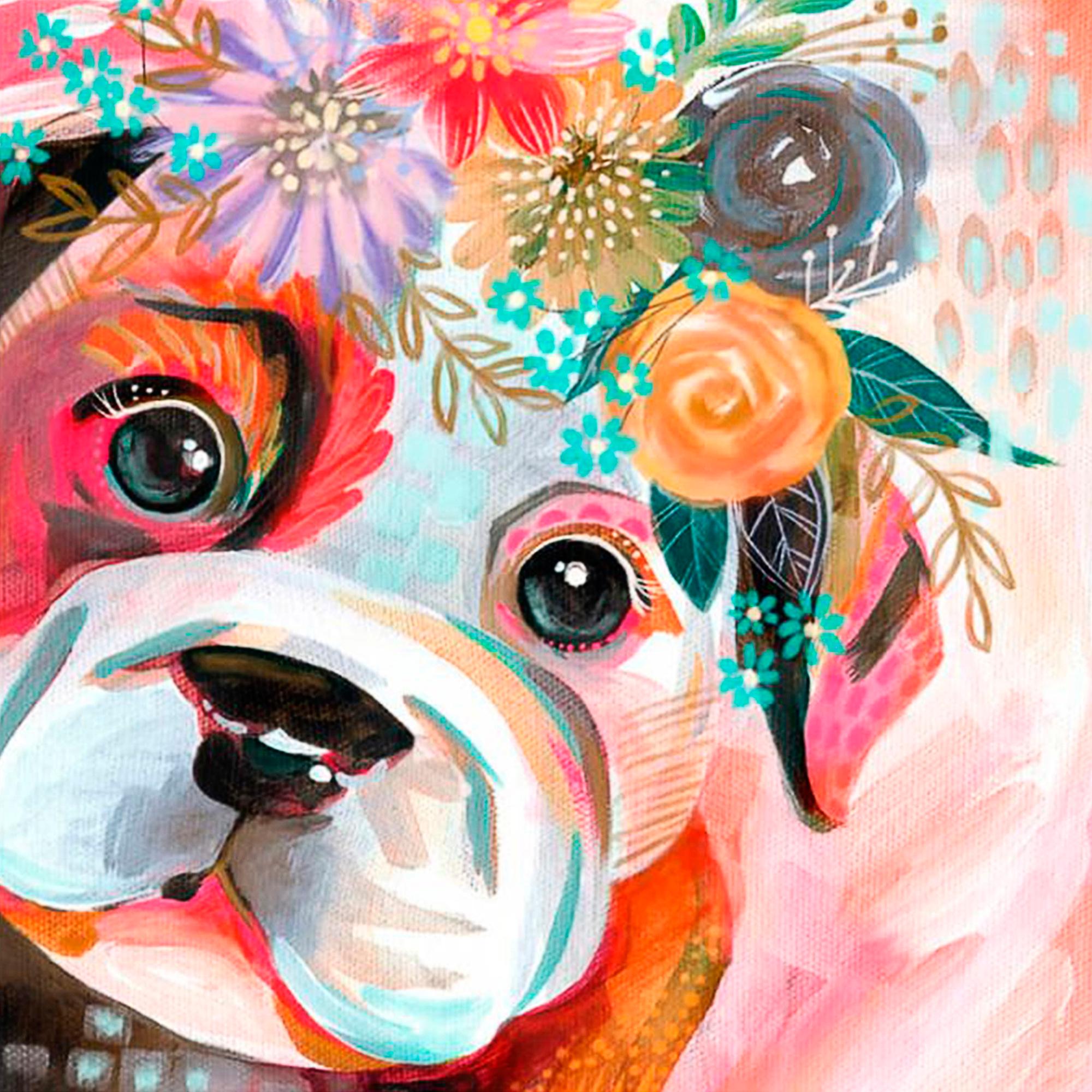 Алмазная мозаика Santi Песик в цветах 25x25 см (Top-954308)