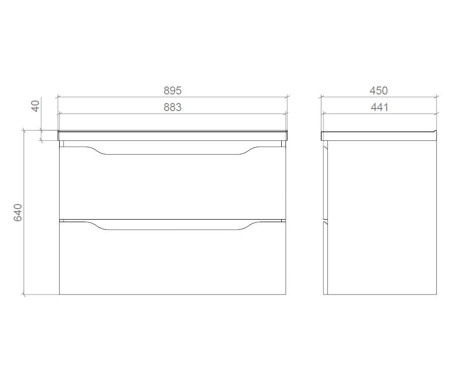 Тумба подвесная Mirater Амелия 90 с умывальником Глория 90 см Белый (6323) - фото 3 Тумба подвесная Mirater Амелия 90 с умывальником Глория 90 см Белый (6323) - фото 3