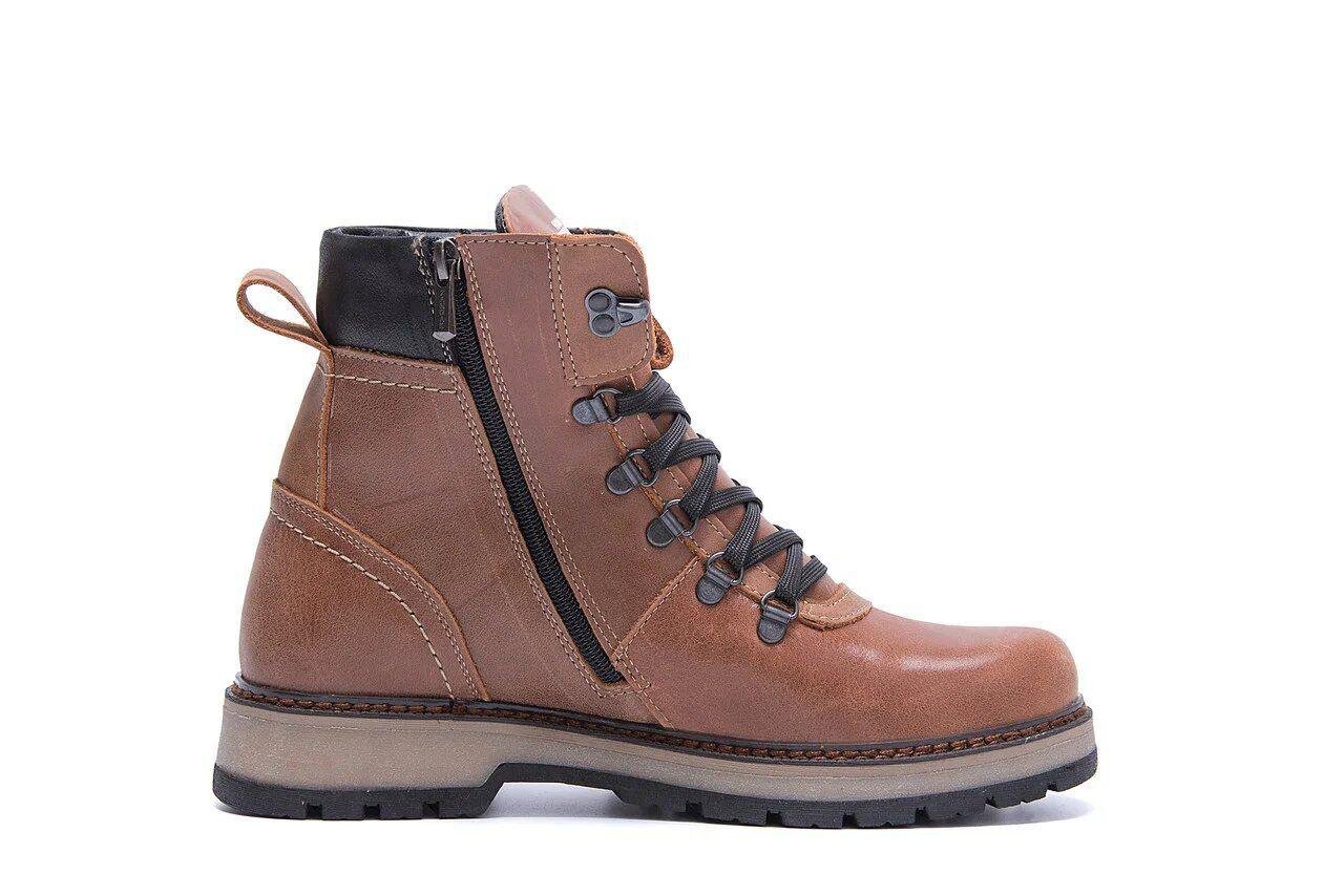 Сапоги мужские зимние кожаные ZG Military Style р. 40 26 см Коричневый (28546176) - фото 5