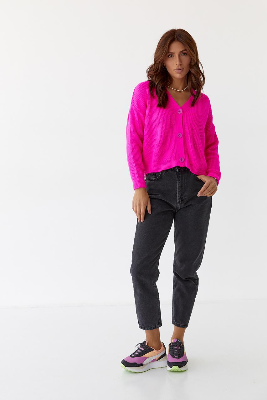 Кардиган укорочений S Рожевий (9528107) - фото 3 Кардиган укорочений S Рожевий (9528107) - фото 3