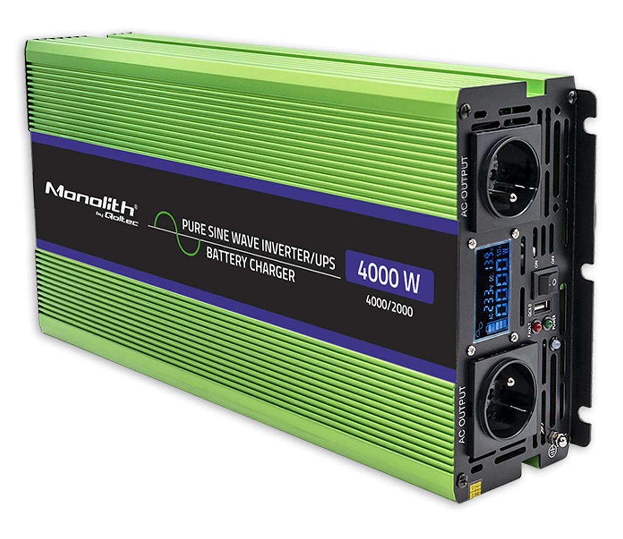 Автомобільний інвертор Qoltec UPS 12V 230V 2000W/4000W (51943) - фото 1 Автомобільний інвертор Qoltec UPS 12V 230V 2000W/4000W (51943) - фото 1