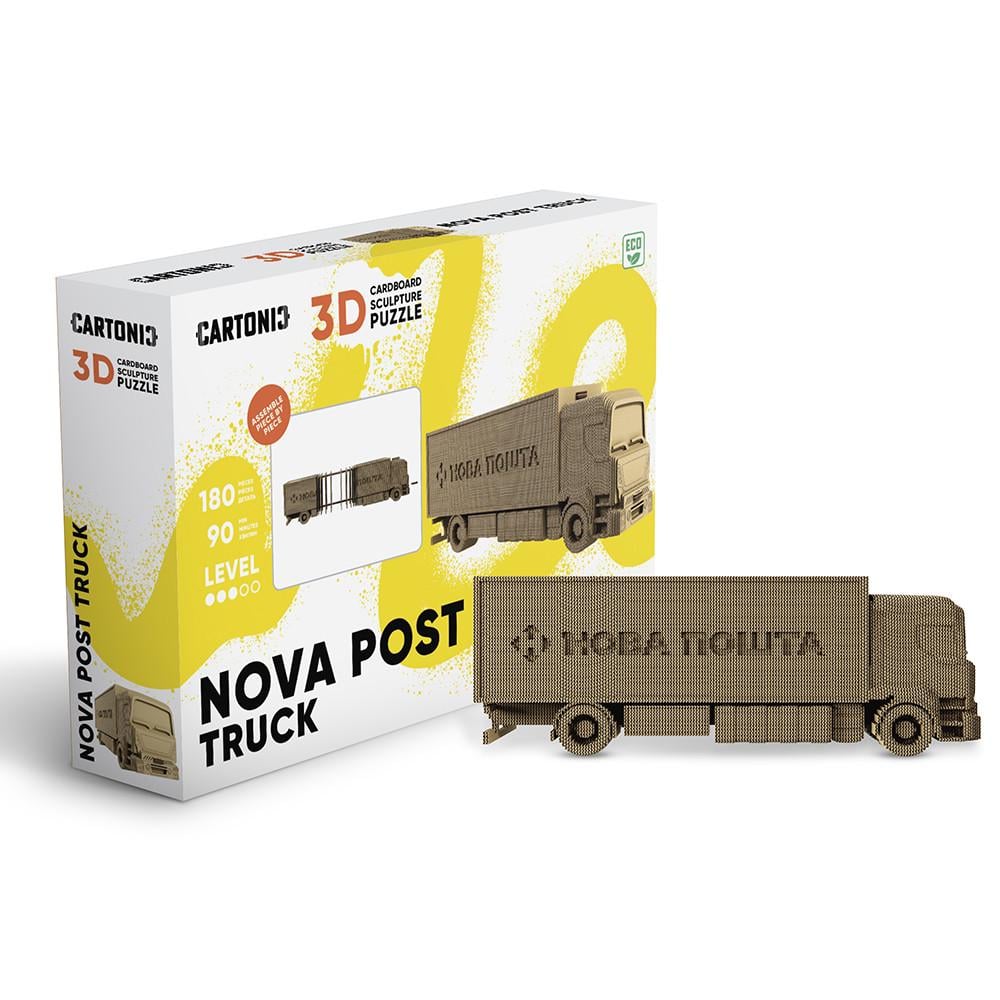 Пазл-конструктор 3D картонный Cartonic 3D Puzzle NOVA POST TRUCK Грузовик Новая Почта (33394497)