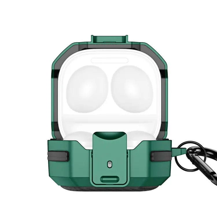 Чехол противоударный Dux Dusis SEGA для наушников Samsung Galaxy Buds 2 Pro/2/Pro/Live/FE с карабином Green (00032)