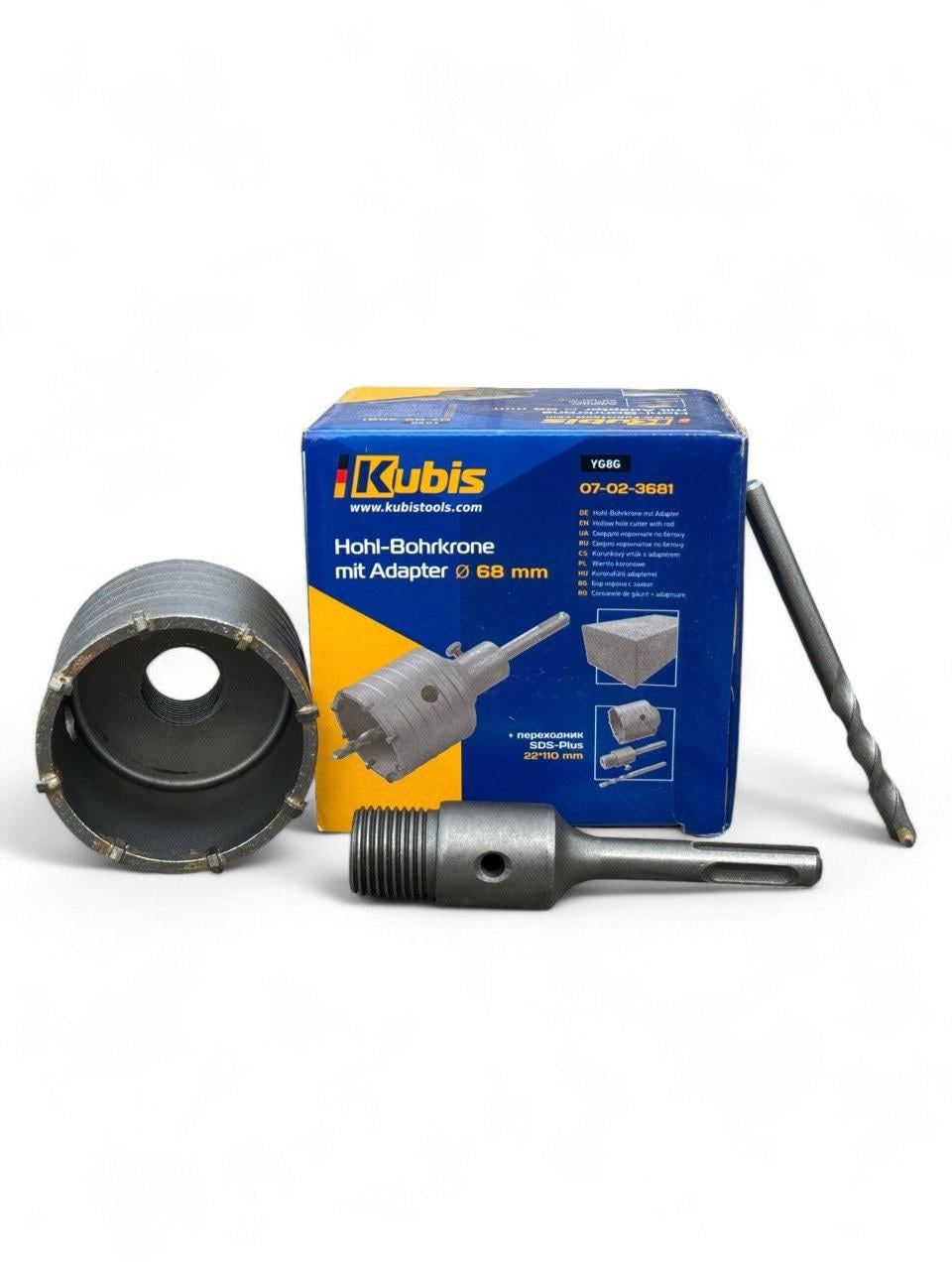 Сверло корончатое по бетону Kubis SDS-Plus 22х110 мм с переходником (07-02-3681)