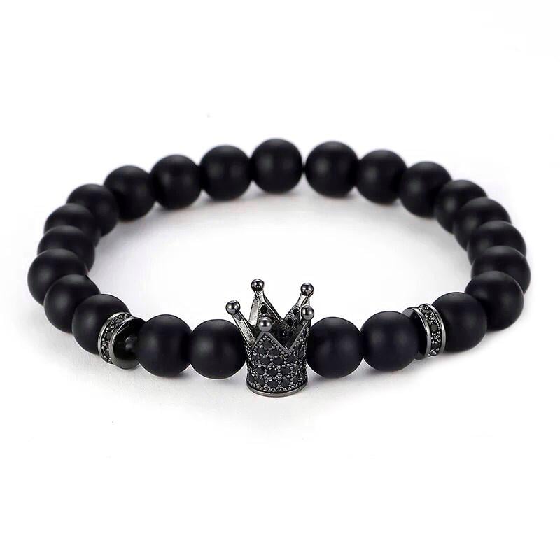 Браслет из шунгита с высокой короной р. 23 Черный (20042)