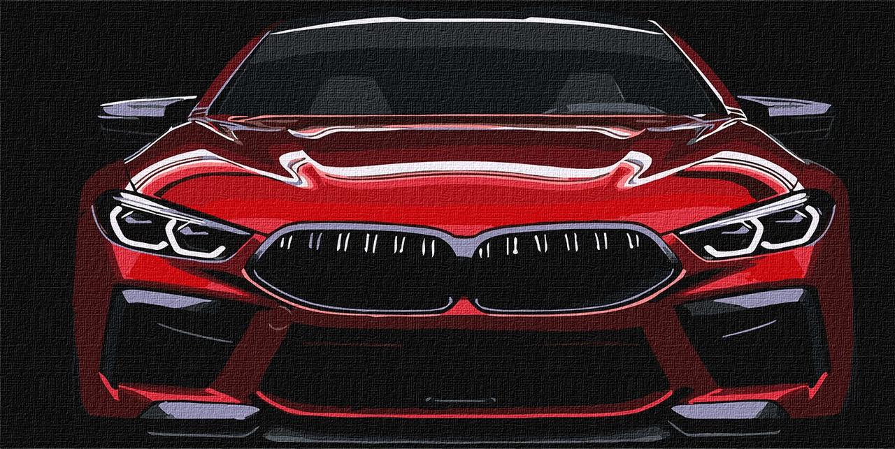 Картина по номерам Ideyka Роскошный красный автомобиль 40х80 см (KHO 5160)