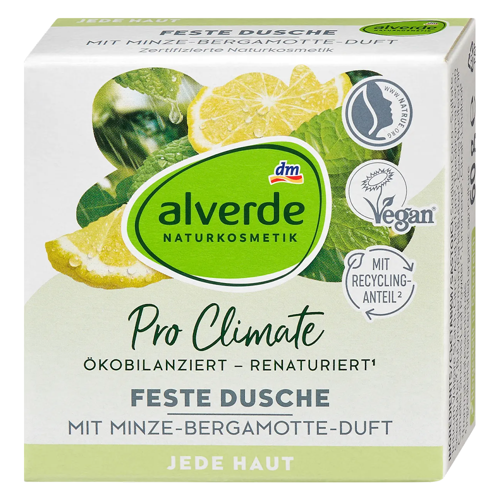 Мыло для Твердое душа Alverde Naturkosmetik Pro Climate с мятой и бергамотом 60 г