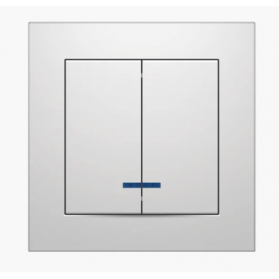 Вимикач 2-ний з LED підсвіткою VS10-301 White