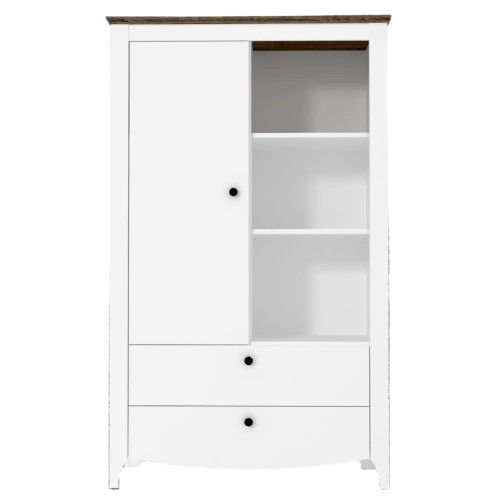 Пенал-витрина Гербор Карина KOM1D2S Нимфея альба/Дуб сонома трюфель (GRB-1354)