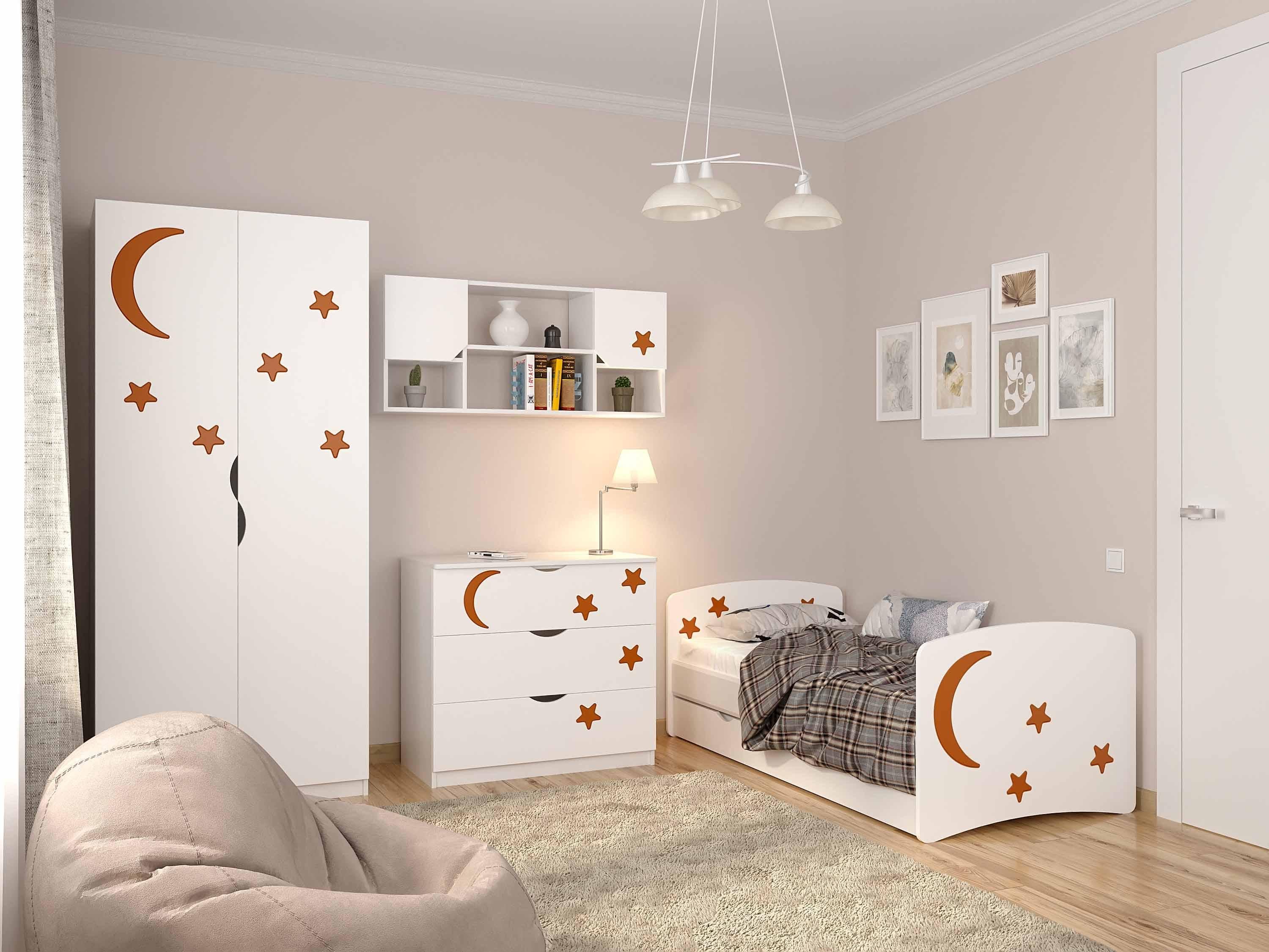 Спальня детская Viorina-Deko MDF FLY Звезды 80x170 см 4 пр. Белый (11606988)
