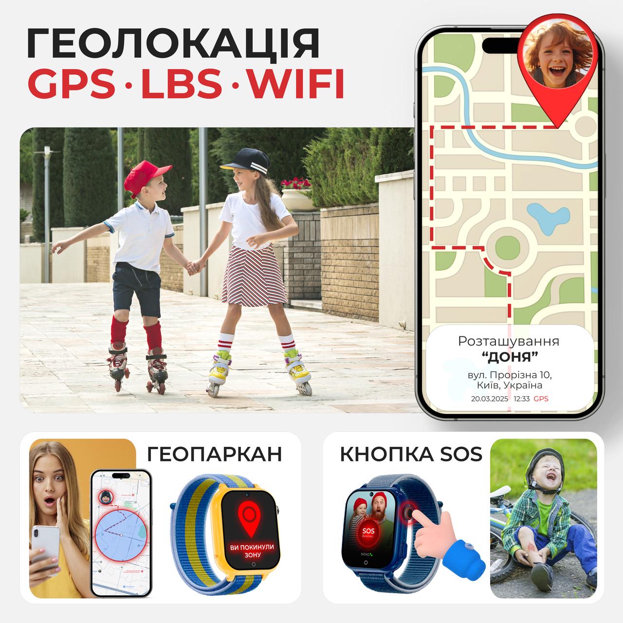 Смарт-часы детские JETIX G100 4G со сменным корпусом в комплекте Черный/Синий/Желто-синий (G100-B) - фото 4