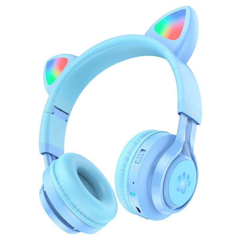 Наушники накладные Hoco W39 Cat ear с кошачьими ушками Blue (00000062789_1)