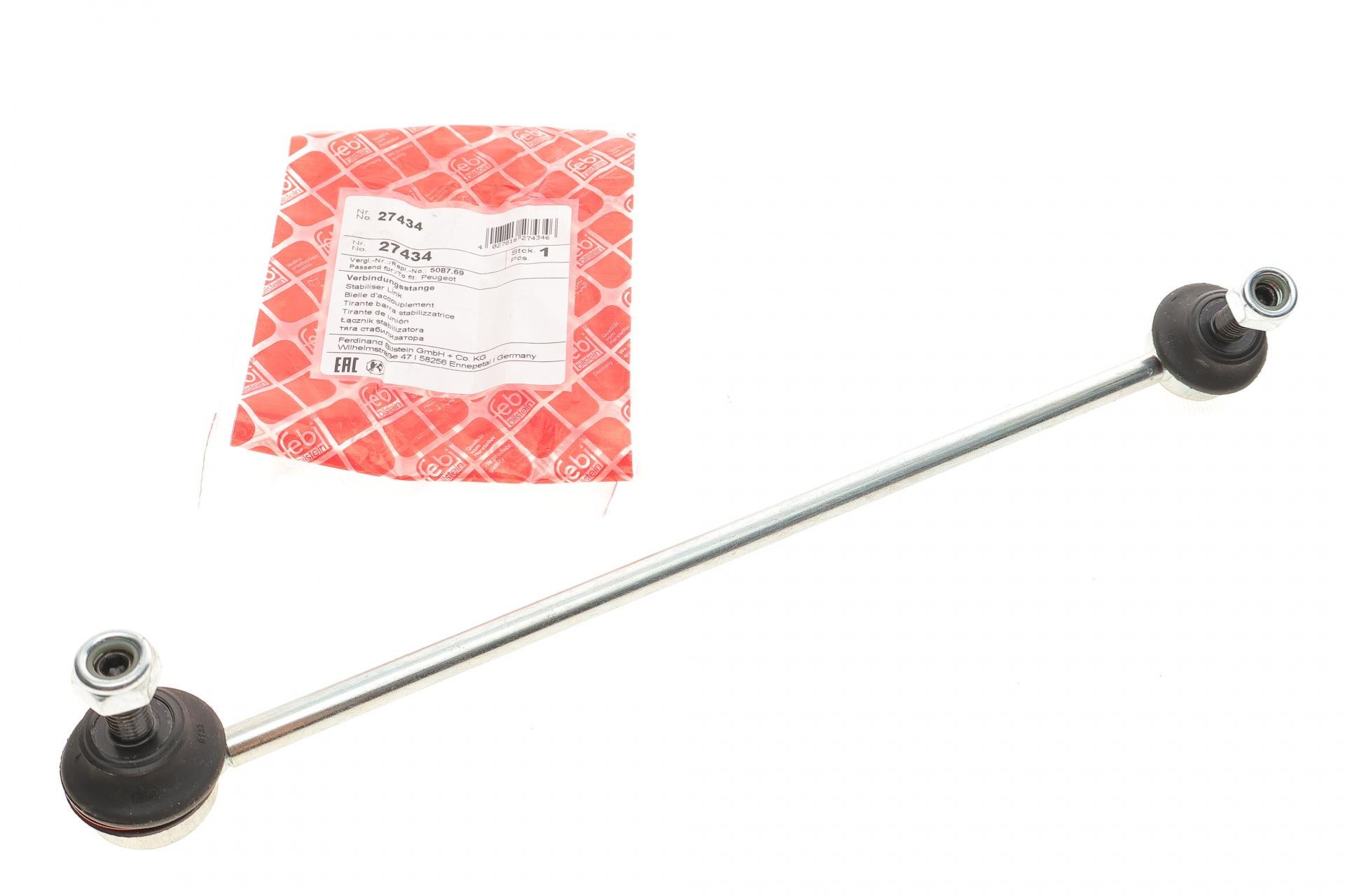 Тяга переднего стабилизатора FEBI BILSTEIN       L Peugeot 207/208/301 06- - 27434