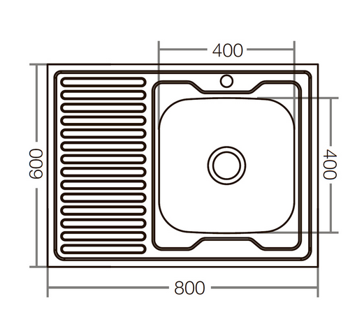 Тумба для кухни с мойкой 80х60 0,6 мм правая чаша смеситель и сифон Трюфель - фото 16