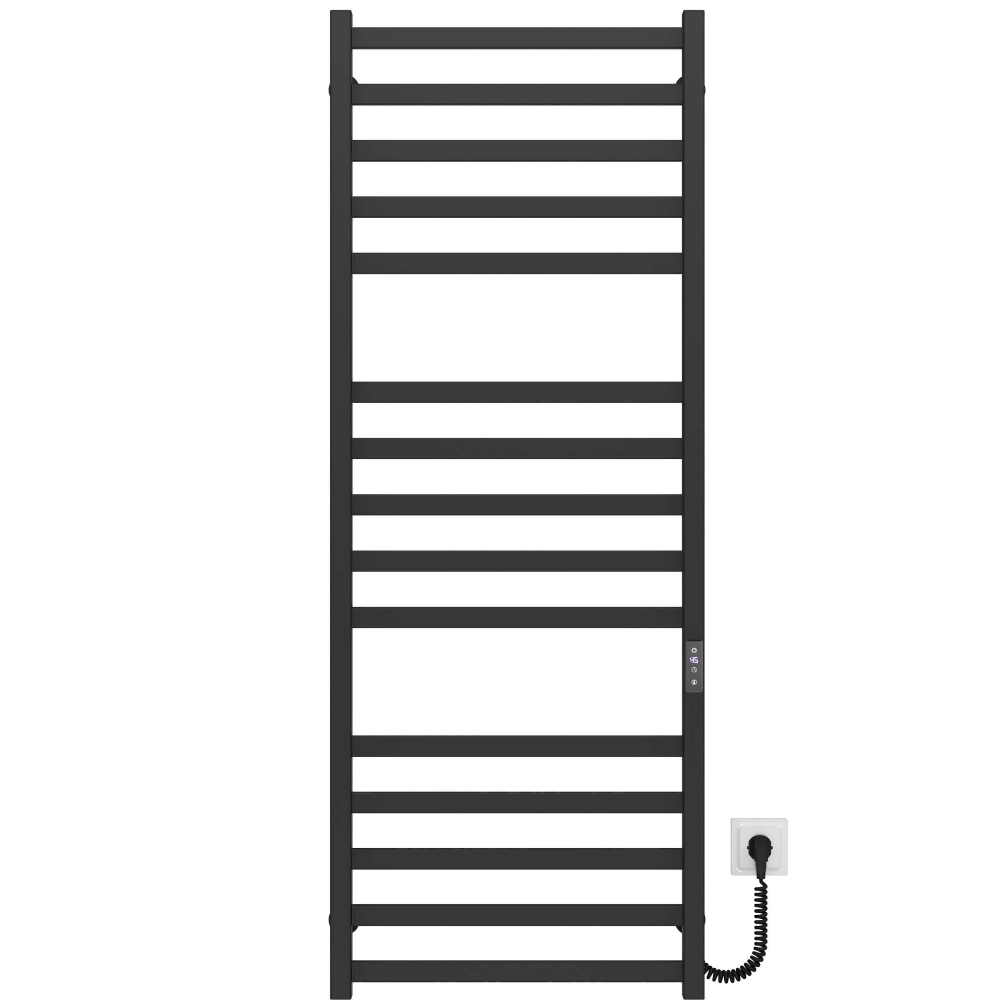 Полотенцесушитель электрический Deffi Avast П15 JD04 правое подключение крашеная сталь 500х1400 мм Черный (B.AV.140.50.15.E.B.R.2)
