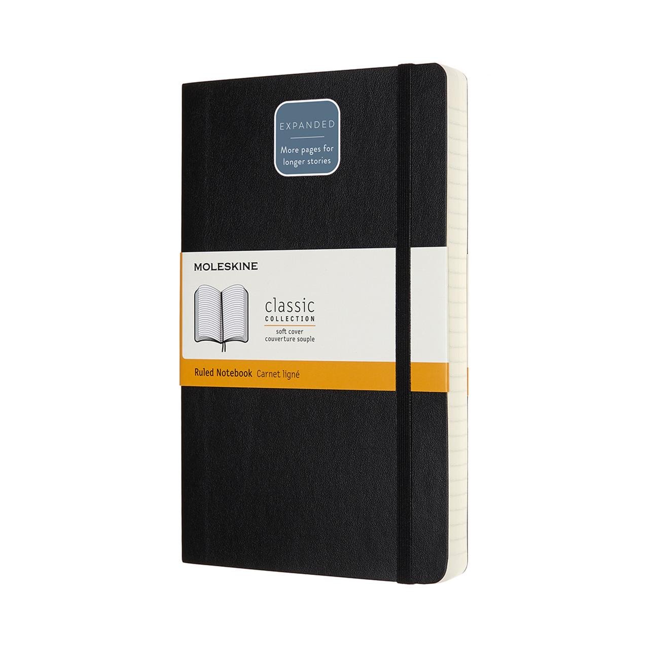 Блокнот Moleskine Classic Expanded средний 13х21 см 400 страниц в линейку мягкий Черный