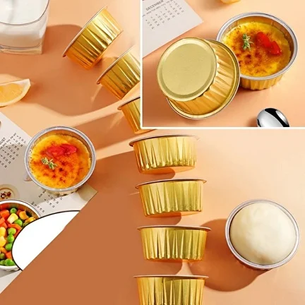 Форма для кексів із алюмінієвої фольги 40 шт. Золотистий (Y01510-1) - фото 7