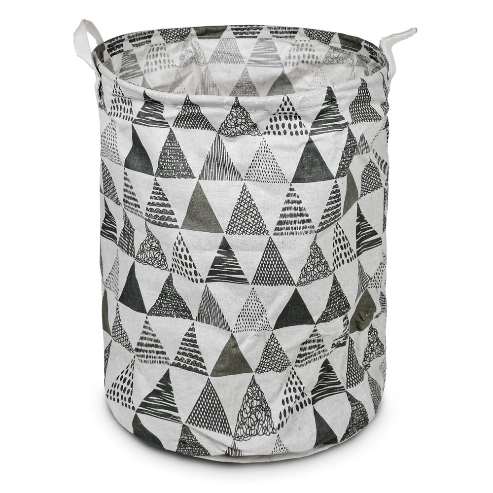 Кошик для білизни складний Stenson Figures з ручками 35х45 см Чорно-білий (R32353)