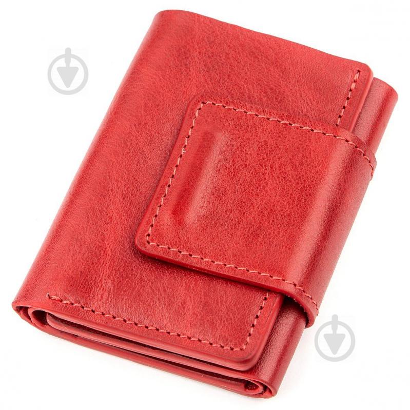 Портмоне женское Grande Pelle 11153 из гладкой кожи Красное