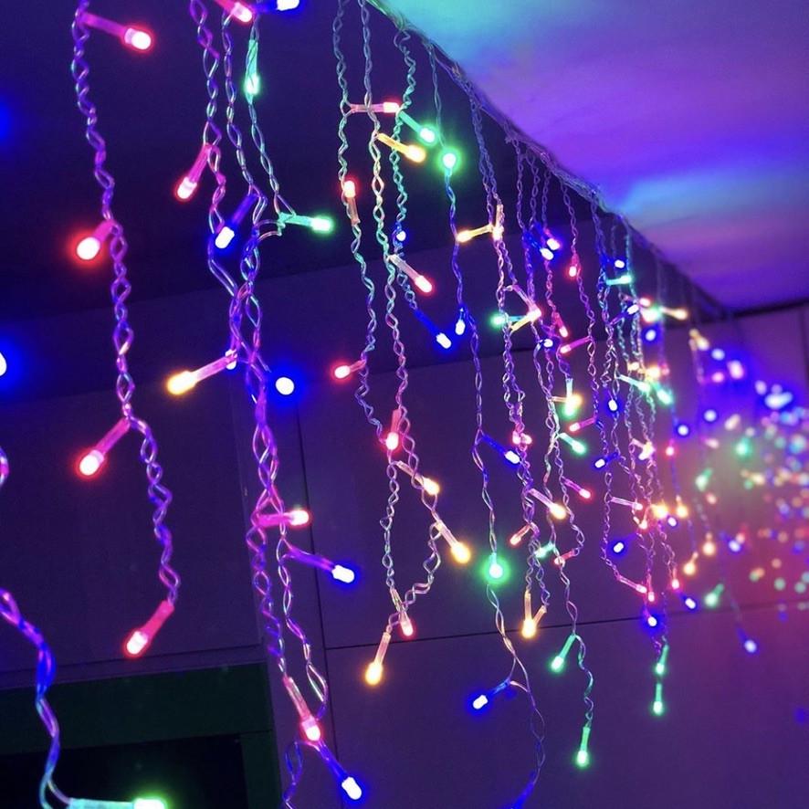 Гірлянда Alphatrade Бахрома 3х0,5 м 108 LED Прозорий/Різнокольоровий (120073)