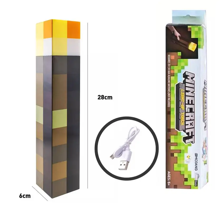 Ночник-светильник Факел Minecraft Майнкрафт LED на аккумуляторе USB - фото 2