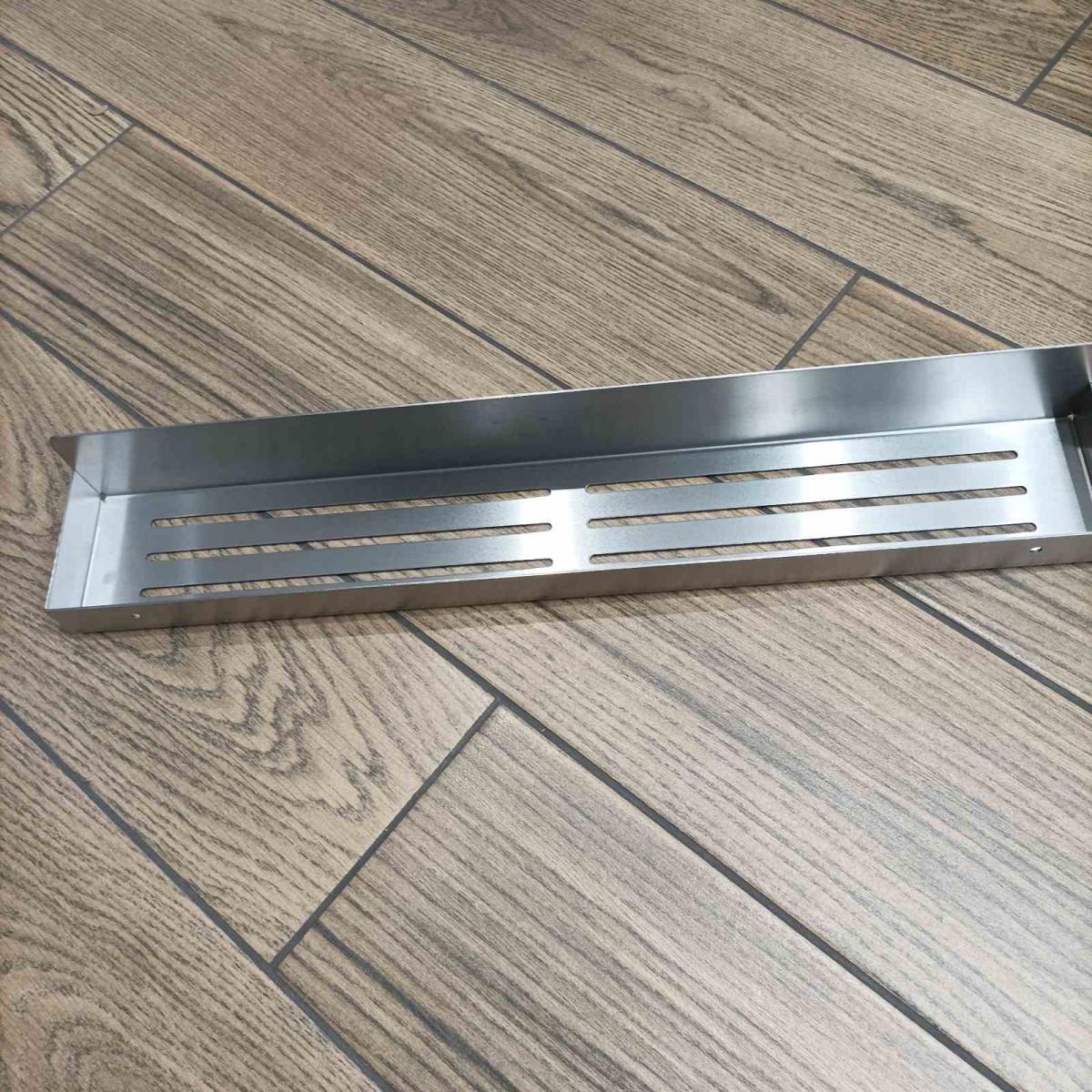 Полиця пряма відкрита Disfact HH-50 L-форми з нержавіючої сталі для ванної кімнати 50 см Сріблястий (3333) - фото 4