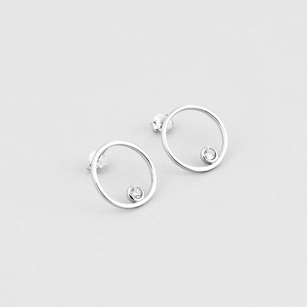 Серебряные серьги Minimal Белая ночь (5937)