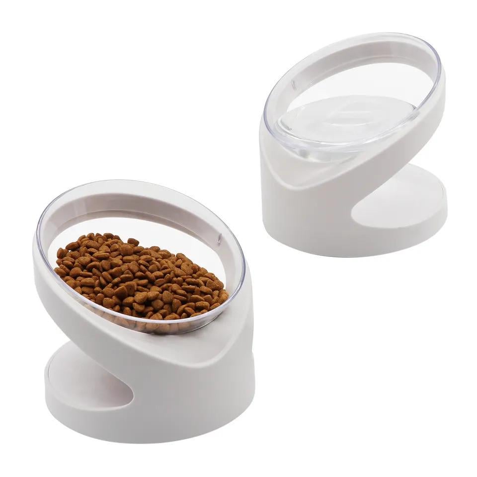 Миска для кошек и маленьких собак TRYshop под углом 200 мл Белый (1706557075) - фото 3