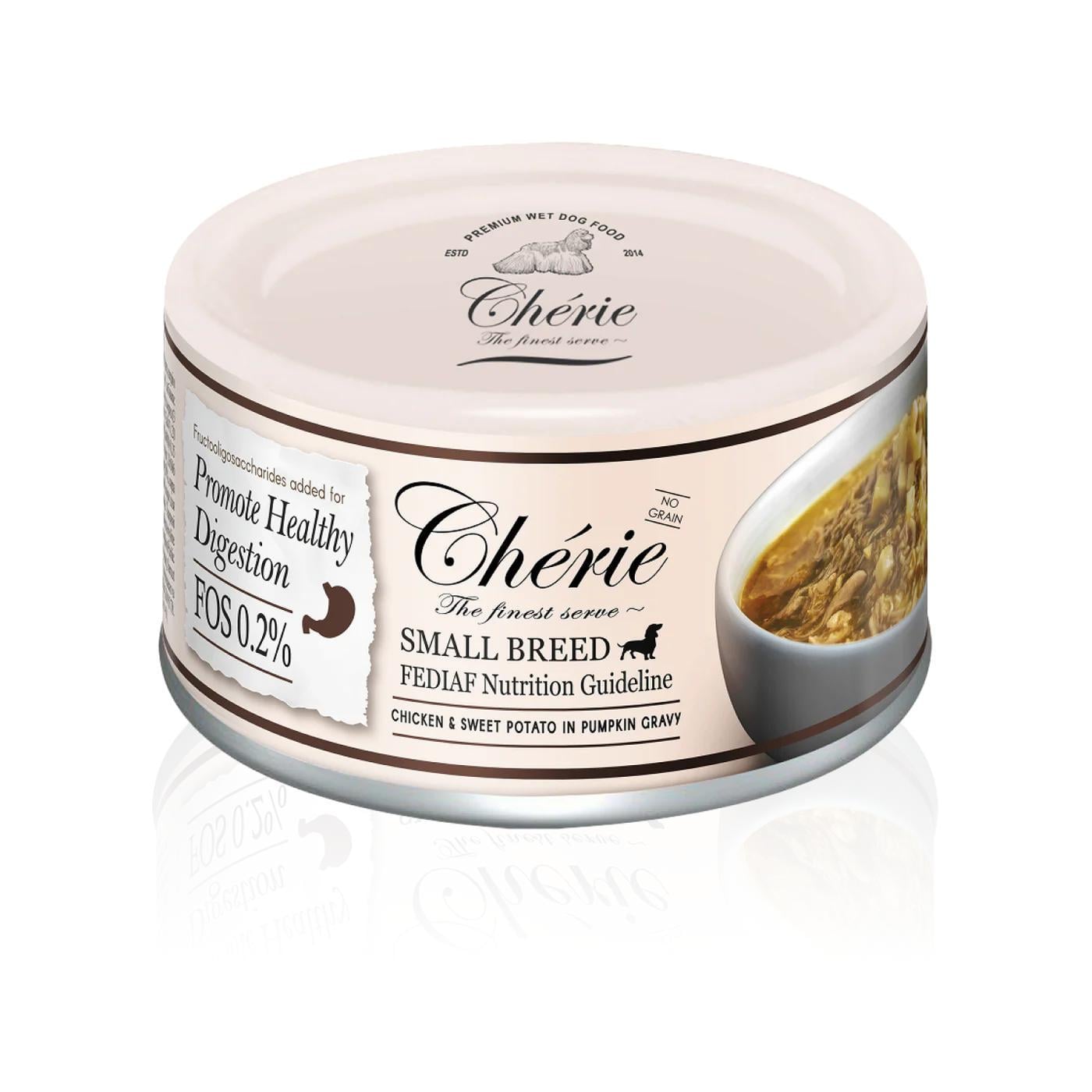 Корм вологий Cherie Small Breed Chicken&Sweet Potato in Pumpkin Gravy Курка в гарбузовому соусі з додаванням батату 80 г