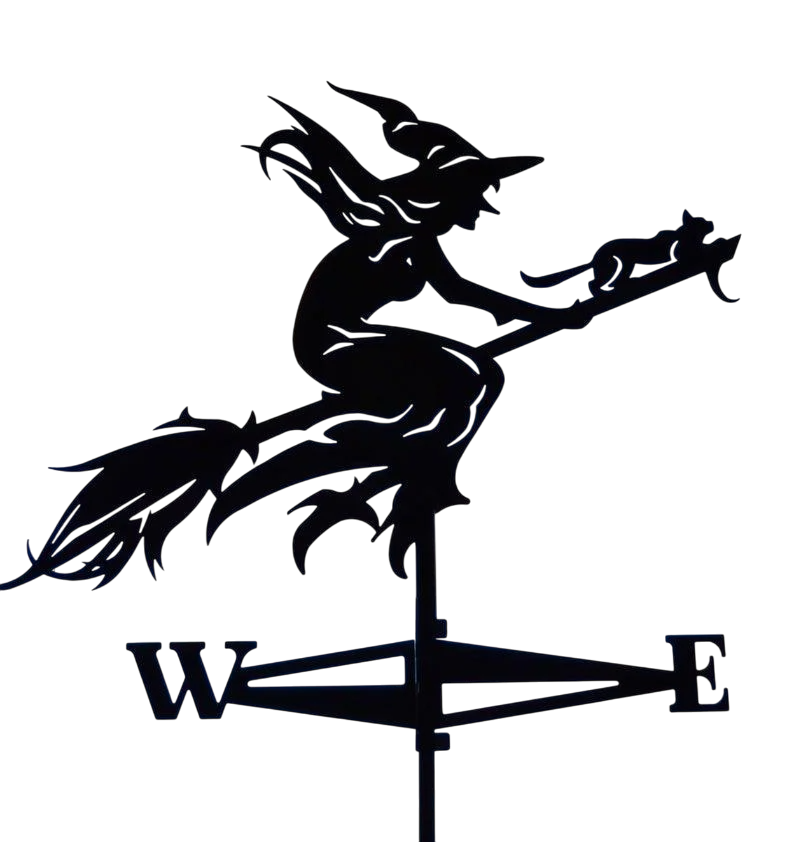 Флюгер большой на крышу Ведьма Баба Яга 1, навысокий дом 145x100 см (1192374)