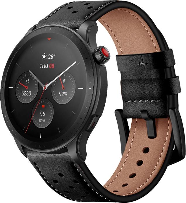 Ремешок кожаный Classico для Amazfit GTR 4 22 мм Black (31084-2B)