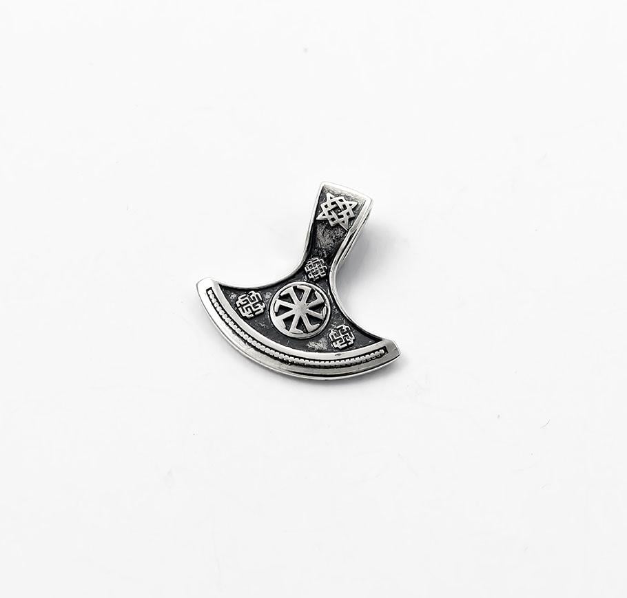 Кулон оберег Maxi Silver 8914 Топор перуна с коловратом и колядником (88914)