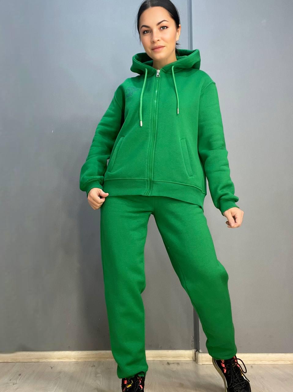 Костюм жіночий PEPPER MINT 24-13-02 FAY худі капюшон брюки фліс M-L Зелений (847)