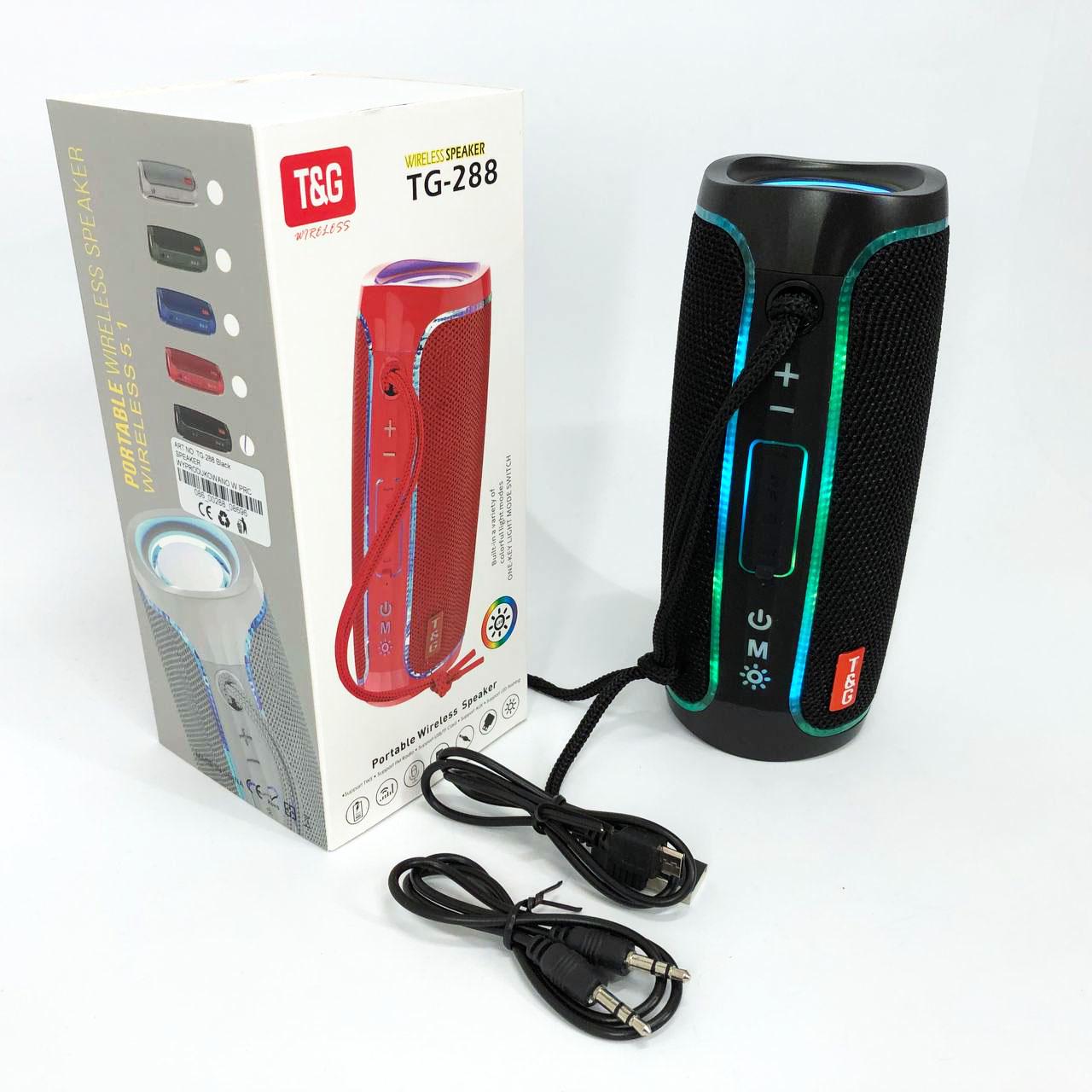 Портативна колонка Bluetooth з LED підсвічуванням Чорний (TG288) - фото 10 Портативна колонка Bluetooth з LED підсвічуванням Чорний (TG288) - фото 10