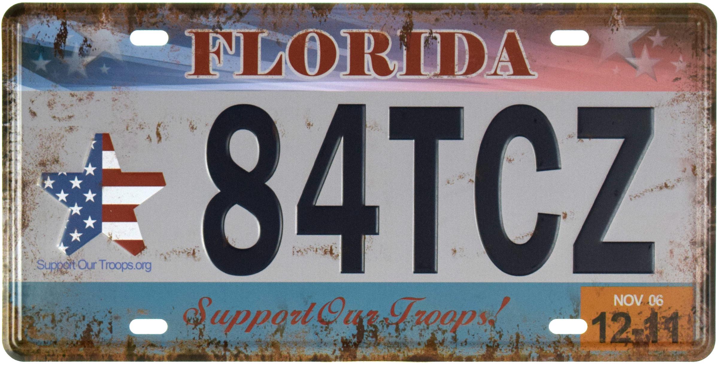 Табличка металлическая Флорида/Florida 84TCZ 15x30 см