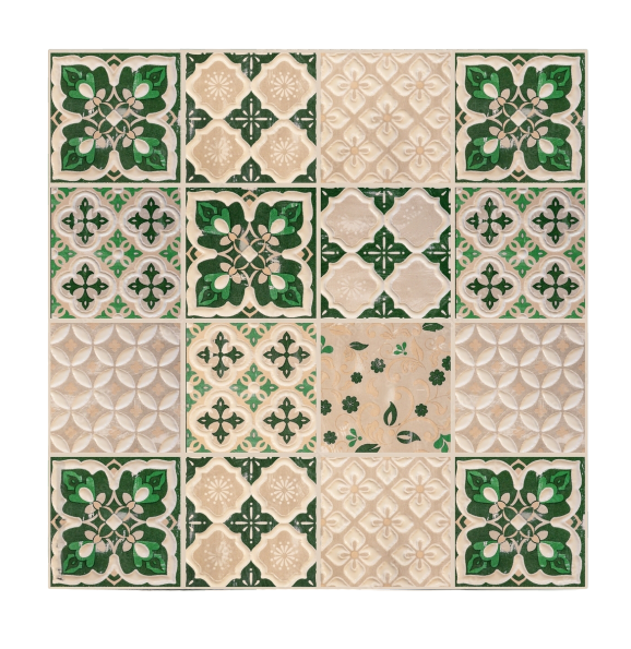 Фотофон виниловый текстурный Gipermag Beige green shabby mosaic 100х100 см (7787)