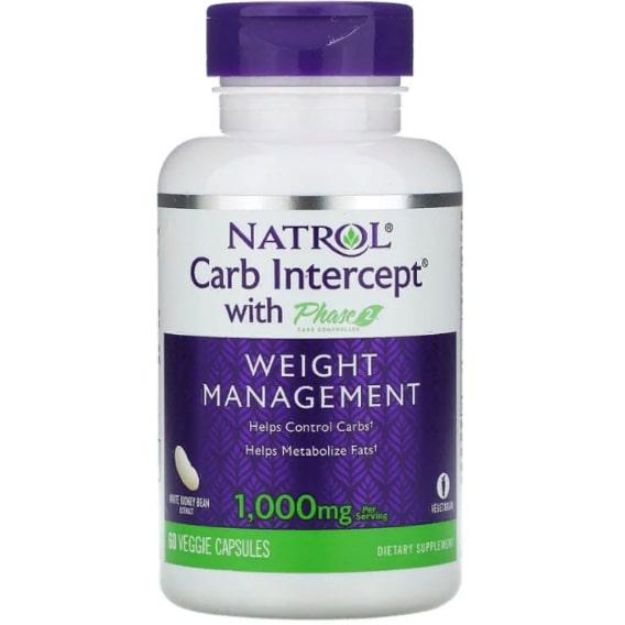 Комплекс для понижения веса Natrol Carb Intercept with Phase 2 Carb Controller 1000 мг 60 вег. капс. (NTL-16176)