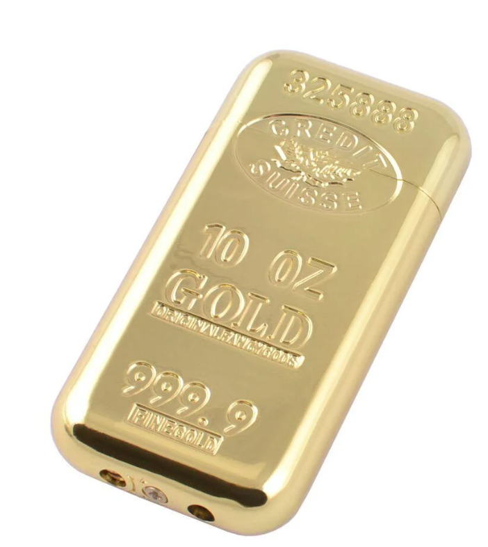 Зажигалка газовая турбо пламя Gold Слиток золота №4438 (do320)