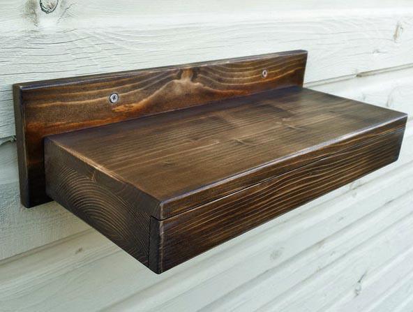 Полка настенная из дерева Батрая Капучино (ПНС/003909)