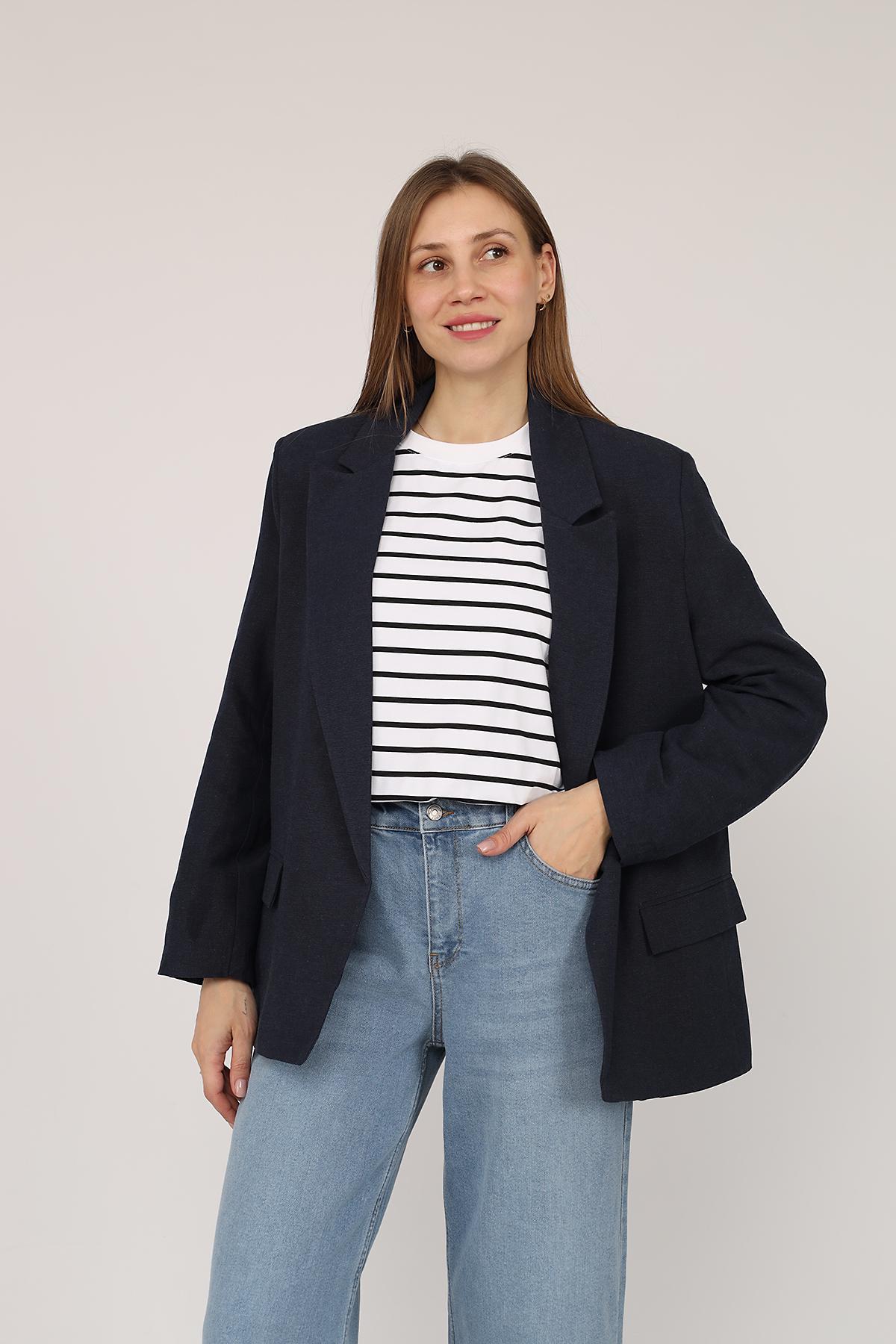 Жакет женский ЦБ-00271988 р. 46 Синий (SKT001050202) Жакет женский ЦБ-00271988 р. 46 Синий (SKT001050202)