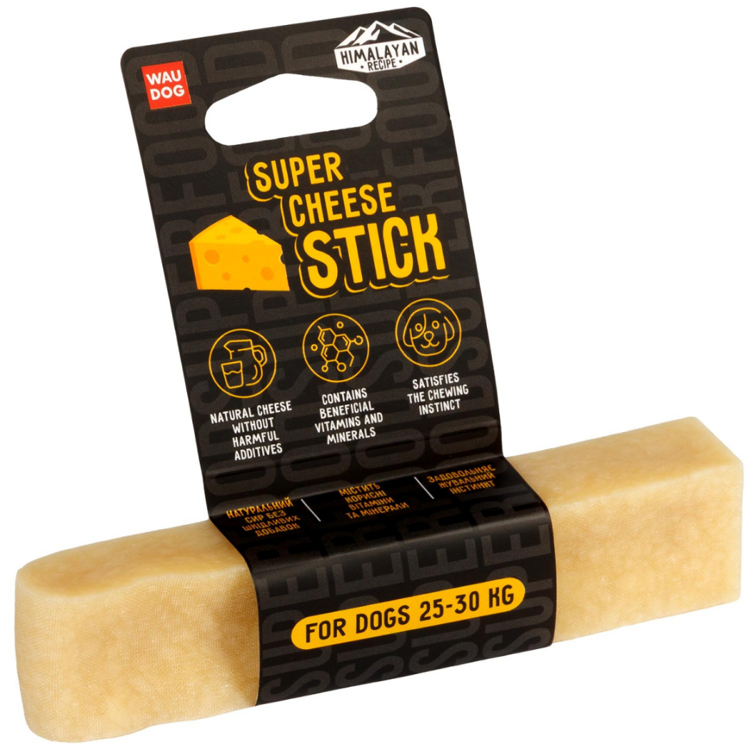 Лакомства для собак WAUDOG Superfood Сырная палочка 75 г 25-30 кг M