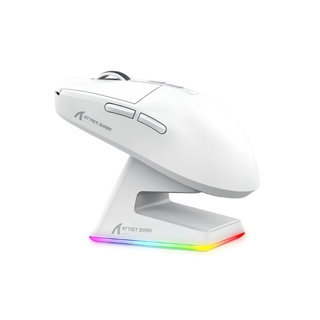 Миша ігрова бездротова Attack Shark X6 з док-станцією White