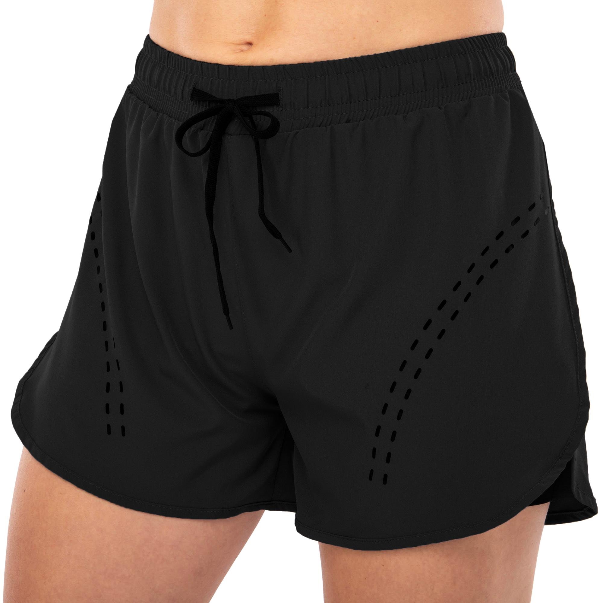 Шорты спортивные женские SP-Sport 12208 2в1 двойные XL Черный (12208_Черный_XL)