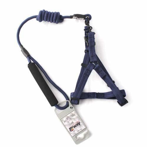 Комплект шлея з повідцем AnimAll для тварин M 1х120 см 44-54 см Темно-синій