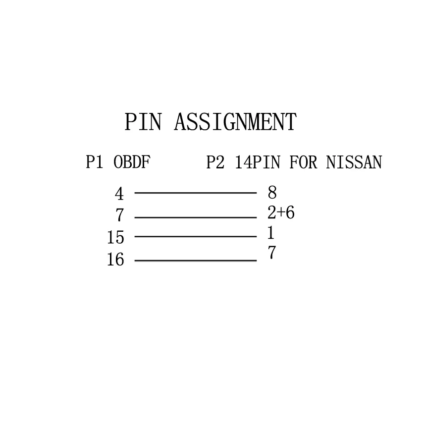 Переходник OBD2 на Nissan 14 pin (1081245622) - фото 6