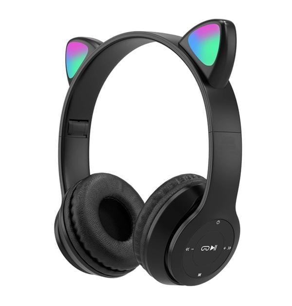 Наушники Bluetooth беспроводные CATear с ушками LED RGB Черный (CPM-047-Black)