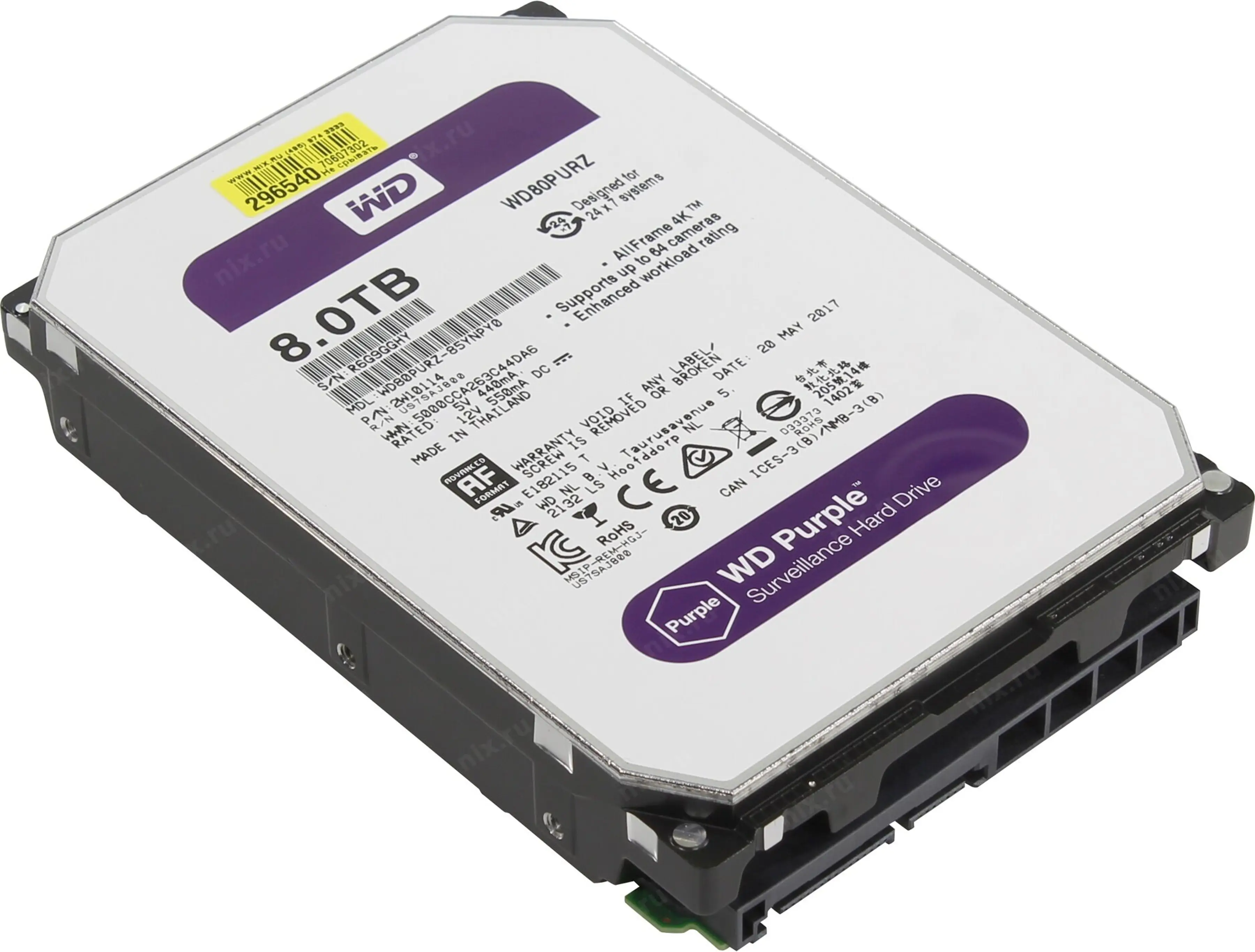 Жорсткий диск Western Digital 8 Тб Purple (WD80PURZ) - фото 2 Жорсткий диск Western Digital 8 Тб Purple (WD80PURZ) - фото 2
